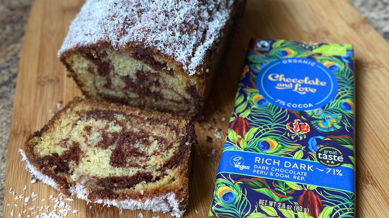 Lamington-Inspired Marble Loaf Cake