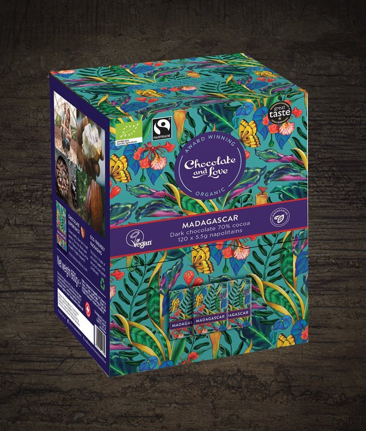 Vegan Pure Dark Chocolate Napolitains Madagascar Dispenser Box