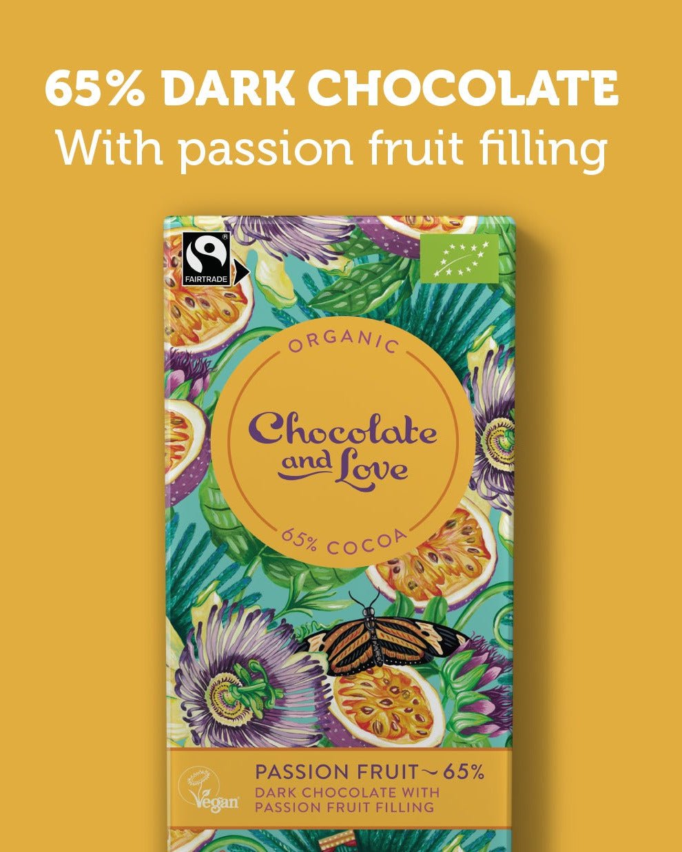Passion Fruit 65% | Organic Dark Chocolate with Passion Fruit