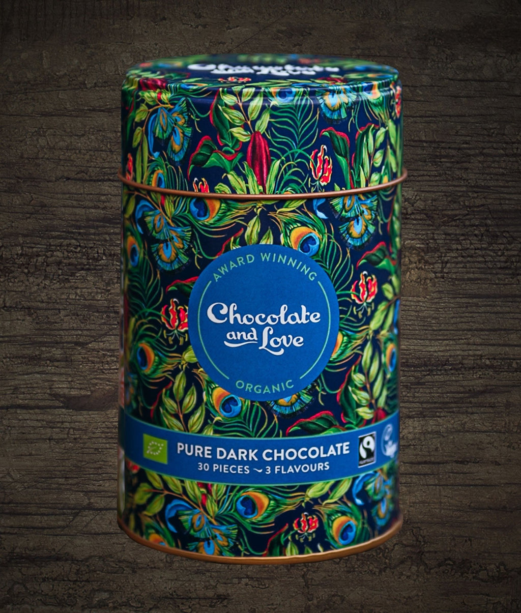 Pure Dark Chocolates tin, vegan, Fairtrade cerified - Chocolate
